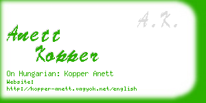 anett kopper business card